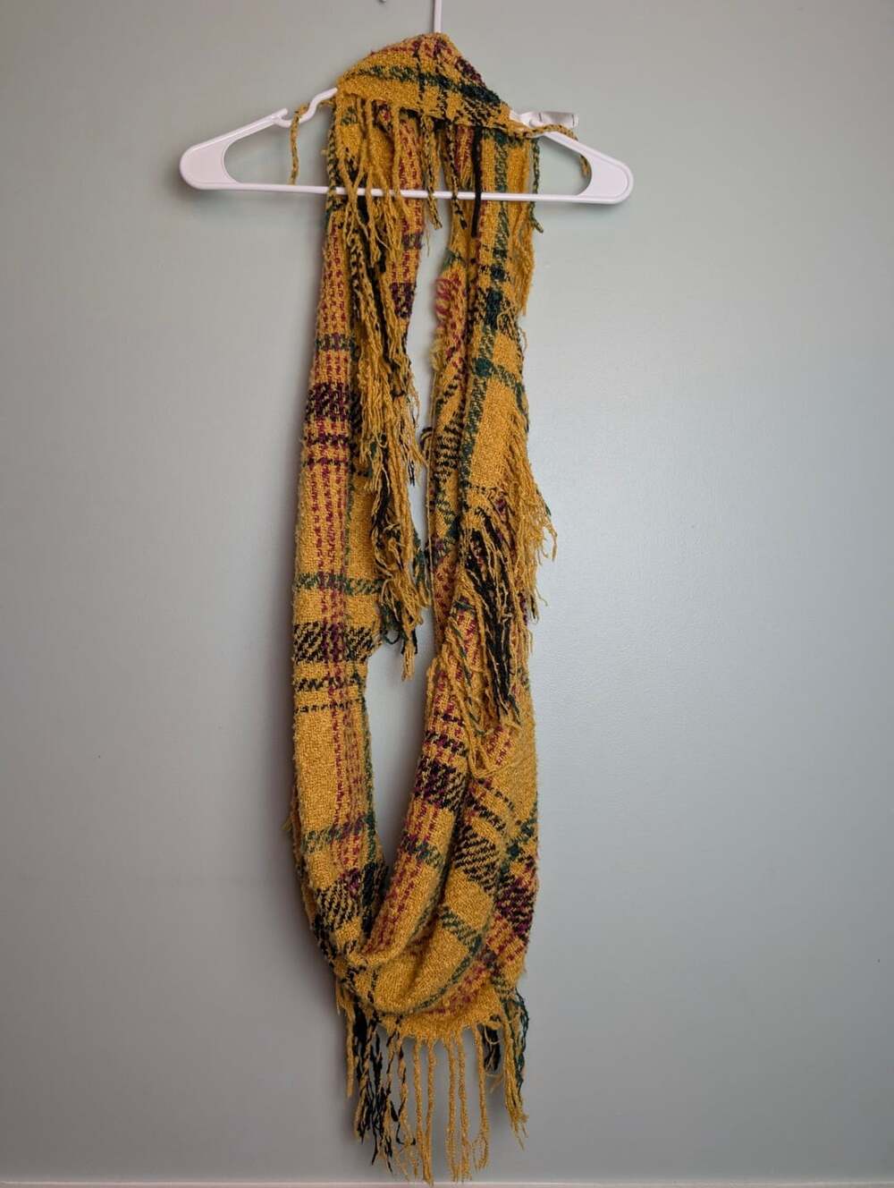 ​Fallfashion Darkacademia Maurices Plaid Scarf Yellow Fringe